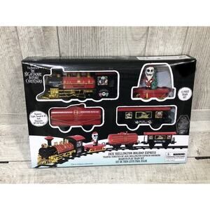 Jack Skellington Holiday Christmas Train Set, Battery Powered New In Box 12 Pc